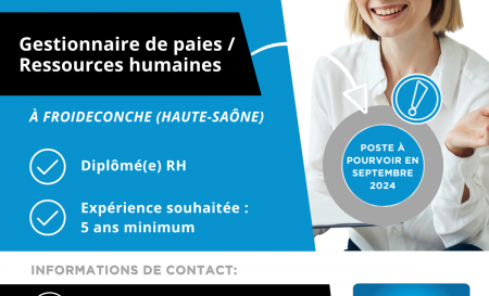 Recrutement : gestionnaire de paies / RH